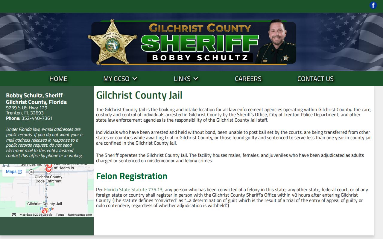 Gilchrist County Jail release records official page