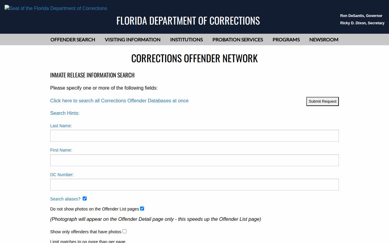 FDOC search for Gilchrist County released state inmates